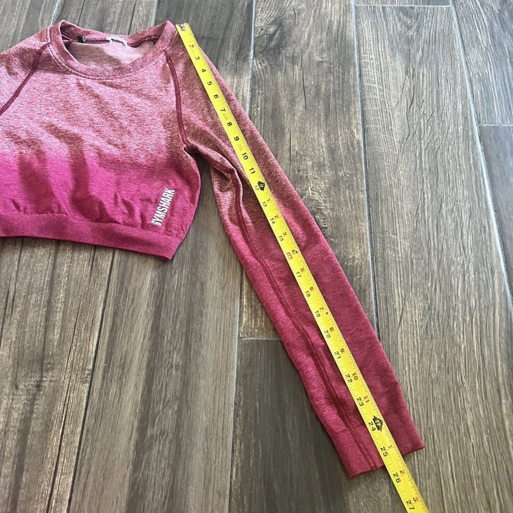 Gymshark Crop Top Pink Red Workout Shirt Size XS - Picture 3 of 6